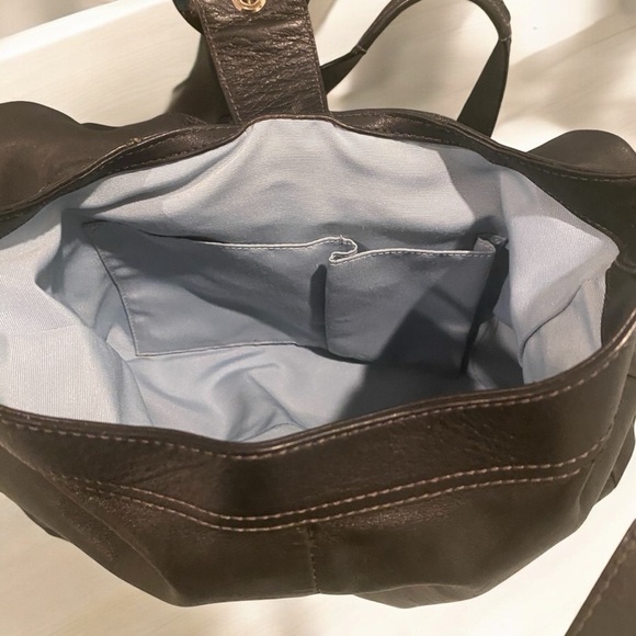 Coach Black Leather Hobo Shoulder Bag –Style F35702 (M1119) 2011 Baby Blue lined - Picture 11 of 15